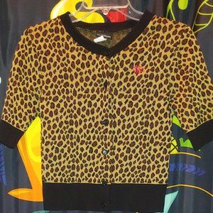 Lucky 13 leopard print cropped cardigan